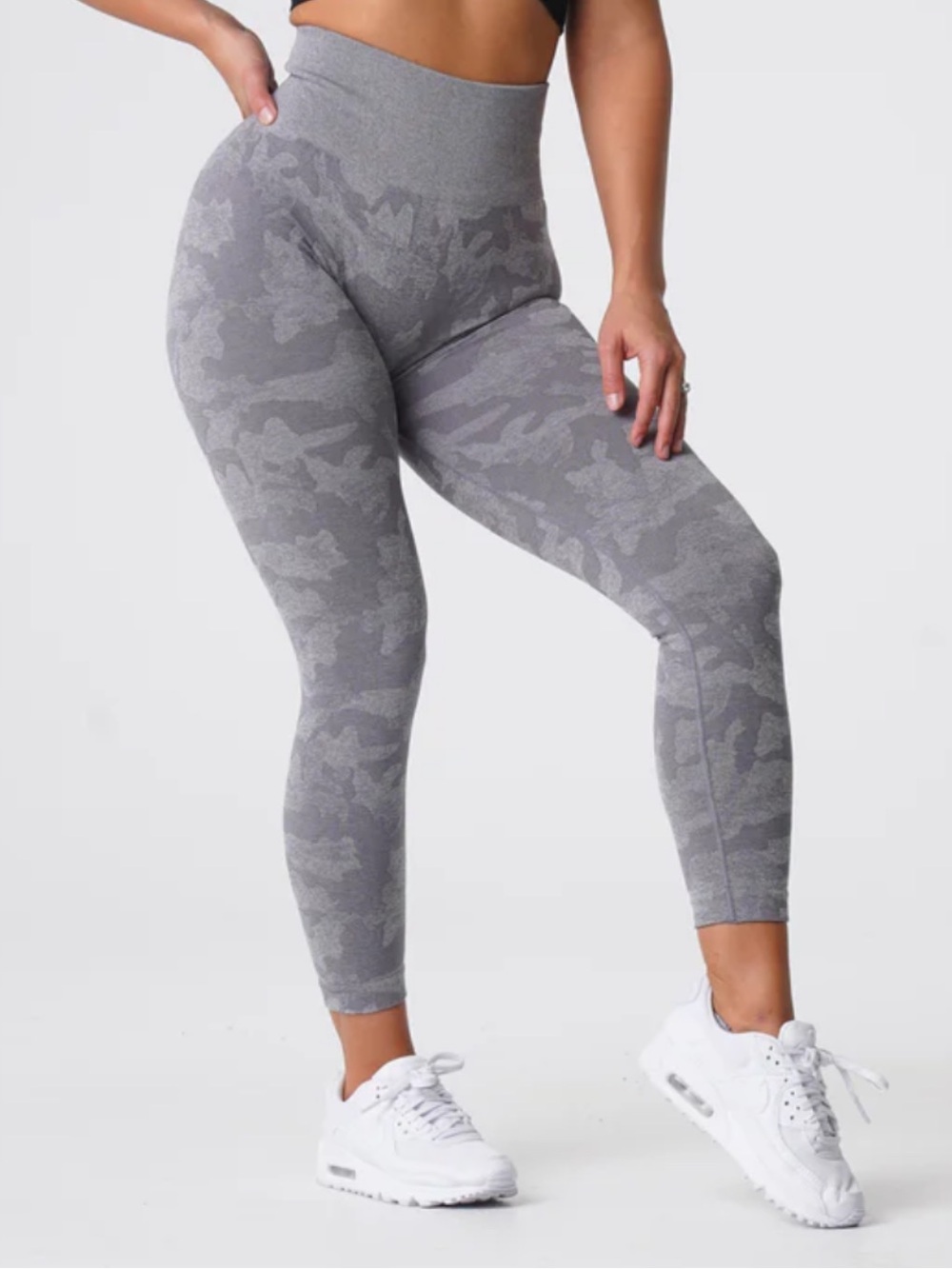 Grey Camo Seamless Leggings - Picture 1 of 3